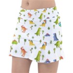 Baby Dino Seamless Pattern Classic Tennis Skirt