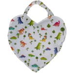 Baby Dino Seamless Pattern Giant Heart Shaped Tote