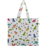 Baby Dino Seamless Pattern Canvas Travel Bag