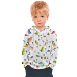 Baby Dino Seamless Pattern Kids  Overhead Hoodie