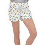 Baby Dino Seamless Pattern Women s Velour Lounge Shorts