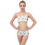 Baby Dino Seamless Pattern Layered Top Bikini Set
