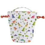 Baby Dino Seamless Pattern Drawstring Bucket Bag