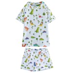 Baby Dino Seamless Pattern Kids  Swim T-Shirt and Shorts Set