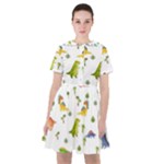 Baby Dino Seamless Pattern Sailor Dress