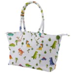 Baby Dino Seamless Pattern Canvas Shoulder Bag