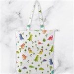 Baby Dino Seamless Pattern Double Zip Up Tote Bag