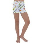 Baby Dino Seamless Pattern Kids  Lightweight Velour Yoga Shorts