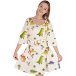Baby Dino Seamless Pattern Velour Kimono Dress