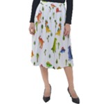 Baby Dino Seamless Pattern Classic Velour Midi Skirt 