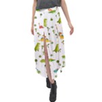 Baby Dino Seamless Pattern Velour Split Maxi Skirt
