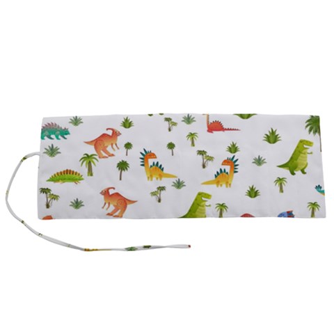 Baby Dino Seamless Pattern Roll Up Canvas Pencil Holder (S) from ArtsNow.com