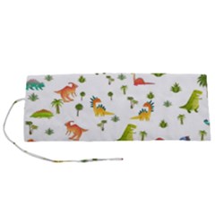 Baby Dino Seamless Pattern Roll Up Canvas Pencil Holder (S) from ArtsNow.com