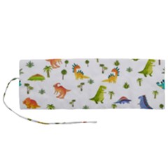 Baby Dino Seamless Pattern Roll Up Canvas Pencil Holder (M) from ArtsNow.com