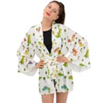 Baby Dino Seamless Pattern Long Sleeve Kimono