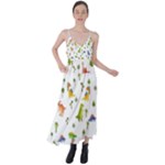 Baby Dino Seamless Pattern Tie Back Maxi Dress