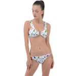 Baby Dino Seamless Pattern Ring Detail Crop Bikini Set
