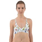 Baby Dino Seamless Pattern Wrap Around Bikini Top