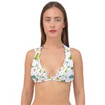Baby Dino Seamless Pattern Double Strap Halter Bikini Top