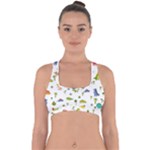 Baby Dino Seamless Pattern Cross Back Hipster Bikini Top 