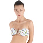 Baby Dino Seamless Pattern Twist Bandeau Bikini Top