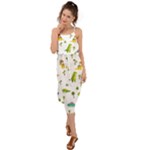 Baby Dino Seamless Pattern Waist Tie Cover Up Chiffon Dress