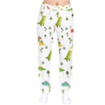 Baby Dino Seamless Pattern Women Velvet Drawstring Pants