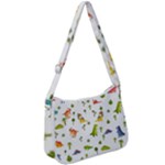 Baby Dino Seamless Pattern Zip Up Shoulder Bag