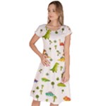 Baby Dino Seamless Pattern Classic Short Sleeve Dress