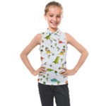 Baby Dino Seamless Pattern Kids  Sleeveless Polo T-Shirt