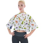Baby Dino Seamless Pattern Mock Neck T-Shirt