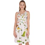 Baby Dino Seamless Pattern Knee Length Skater Dress With Pockets