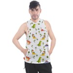 Baby Dino Seamless Pattern Men s Sleeveless Hoodie