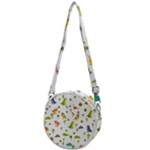 Baby Dino Seamless Pattern Crossbody Circle Bag