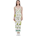 Baby Dino Seamless Pattern V-Neck Camisole Jumpsuit