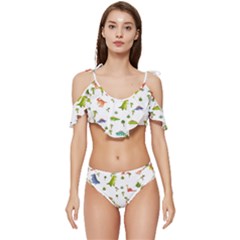 Ruffle Edge Tie Up Bikini Set	 