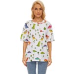 Baby Dino Seamless Pattern Oversized Basic T-Shirt