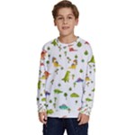 Baby Dino Seamless Pattern Kids  Crewneck Sweatshirt