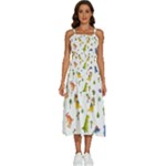 Baby Dino Seamless Pattern Sleeveless Shoulder Straps Boho Dress