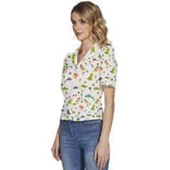 Puffed Short Sleeve Button Up Jacket 
