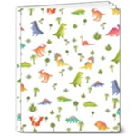 Baby Dino Seamless Pattern 8  x 10  Softcover Notebook