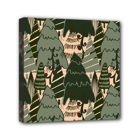Christmas Vector Seamless Tree Pattern Mini Canvas 6  x 6  (Stretched) from ArtsNow.com
