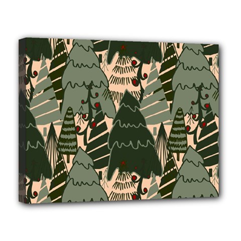 Christmas Vector Seamless Tree Pattern Canvas 14  x 11  (Stretched) from ArtsNow.com
