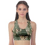 Christmas Vector Seamless Tree Pattern Fitness Sports Bra