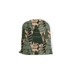 Christmas Vector Seamless Tree Pattern Drawstring Pouch (Small)