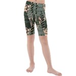 Christmas Vector Seamless Tree Pattern Kids  Mid Length Swim Shorts