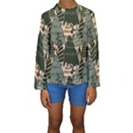 Christmas Vector Seamless Tree Pattern Kids  Long Sleeve Swimwear