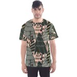 Christmas Vector Seamless Tree Pattern Men s Sport Mesh T-Shirt