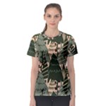 Christmas Vector Seamless Tree Pattern Women s Sport Mesh T-Shirt