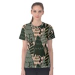 Christmas Vector Seamless Tree Pattern Women s Cotton T-Shirt